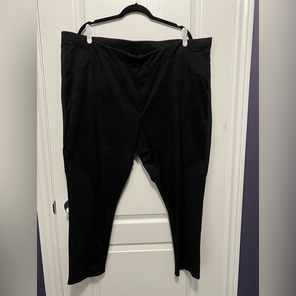 Michel Studio black pull-up suede pant size 22 - Picture 1 of 4